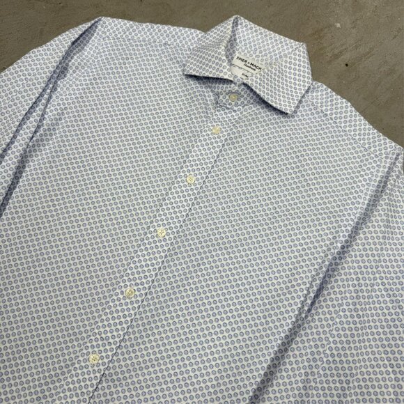 Spier & Mackay Handmade Dress Shirt Slim Cotton Long Sleeve Dot 15 1/2 Medium - Picture 2 of 9